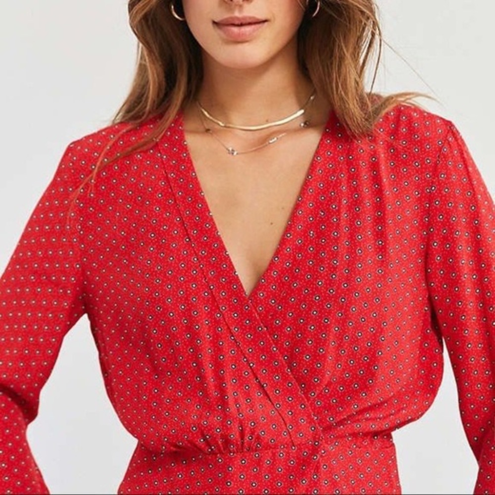 Urban Outfitters Cooperative Red Floral
Wrap Top